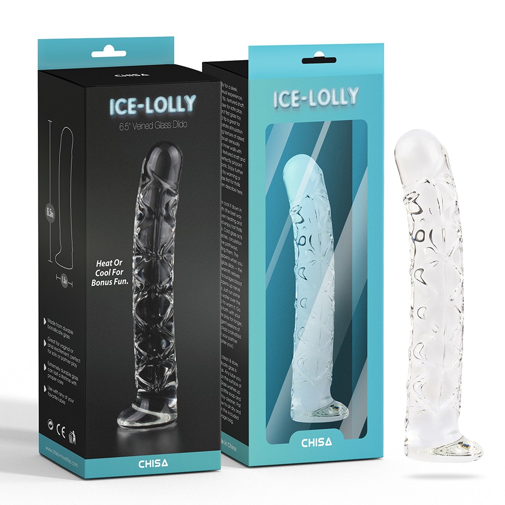 6,5 tommers dildo i veinet glass