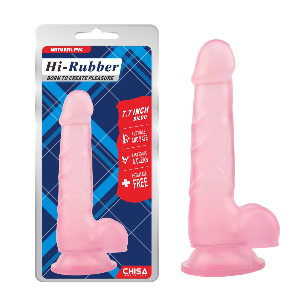 7,7 tommer slank dildo-rosa
